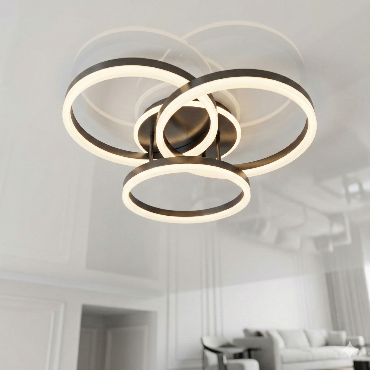 Led лед з пультом Linisoln 80W до 18 м² колір Чорний 5217-30*3 BK, фото 1