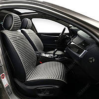 Накидки на сидіння elegant napoli (передні) смуга сірі SVS-700 213