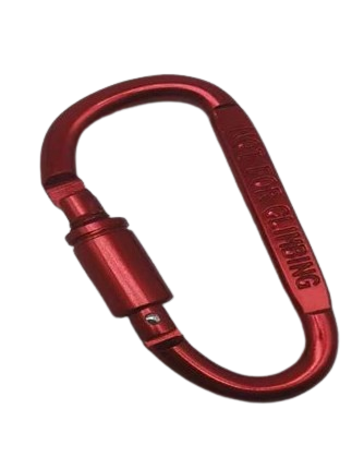 Карабін із муфтою Solve Aluminum Carabine Червоний до 100 кг алюмінієвий сплав Screwlock KT7000805, фото 1