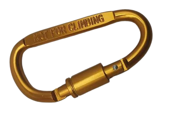 Карабін із муфтою Solve Aluminum Carabine Золотий до 100 кг алюмінієвий сплав Screwlock KT7000808, фото 1