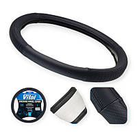 Чохол керма l шкірзам (39 - 41 см) чорний vitol 2 чорні вставки SVS-VLOD-HC15 Bk L