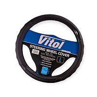 Чохол керма L шкірзам (39 - 41 см) чорний Vitol глянцева вставка SVS-VLCU-1409009 L