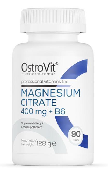 Магній OstroVit  Magnesium Citrate 400 mg + B6 90 таблеток, фото 1