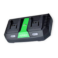 Зарядний пристрій для АКБ електроінструменту 20В, 2 гнізда 3,0А Apro SVS-FC20 Dual / 895573