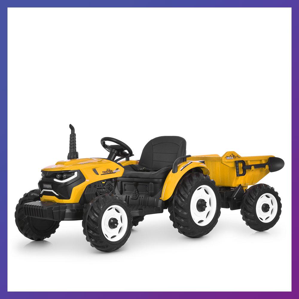 Дитячий електромобіль Трактор із причепом на радіокеруванні Bambi M 6260 Жовтий, фото 1