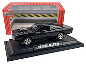 Модель 1:32 Dodge Charger 1970 — металева спортивна машина з ефектами звуку та світла, механізмом Pull Back, фабрична коробка