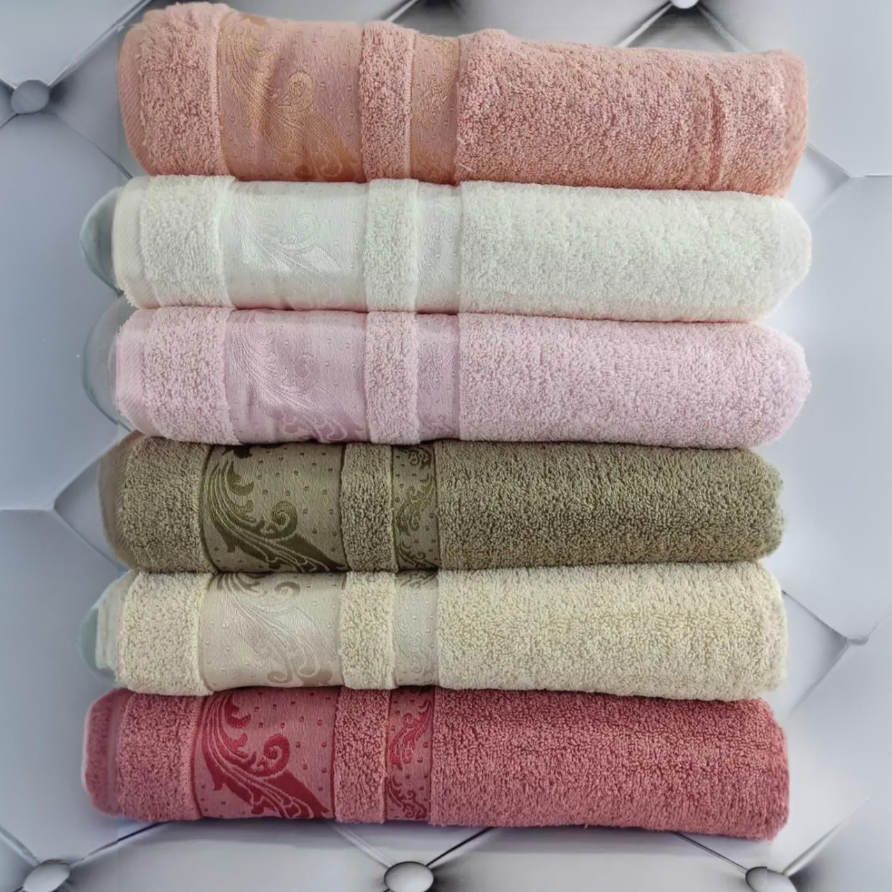 Набір рушників, 6 шт, 50x90 см, Miasoft Lavore / Махрові рушники / Комплект рушників із бавовни, фото 1