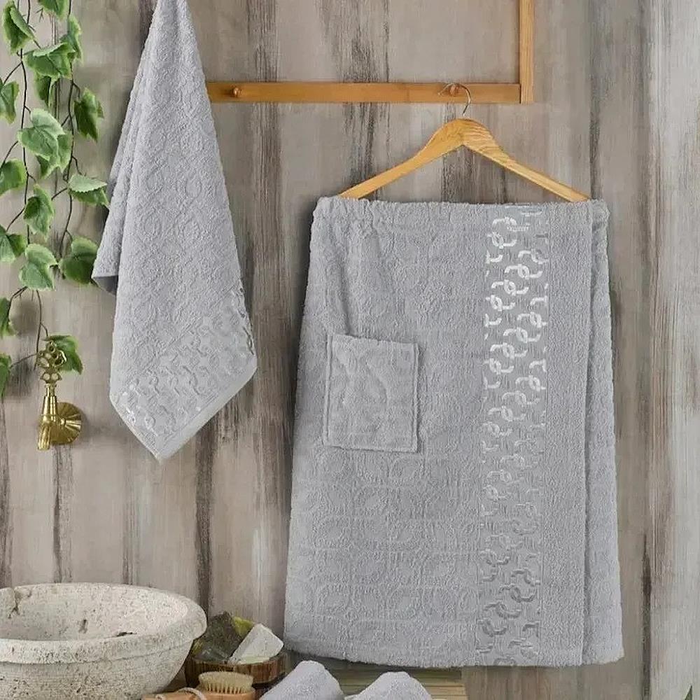 Жіночий набір для сауни, 3 предмети, Pupilla Philipus krem, Кремовий / Жіночий комплект для сауни, фото 1