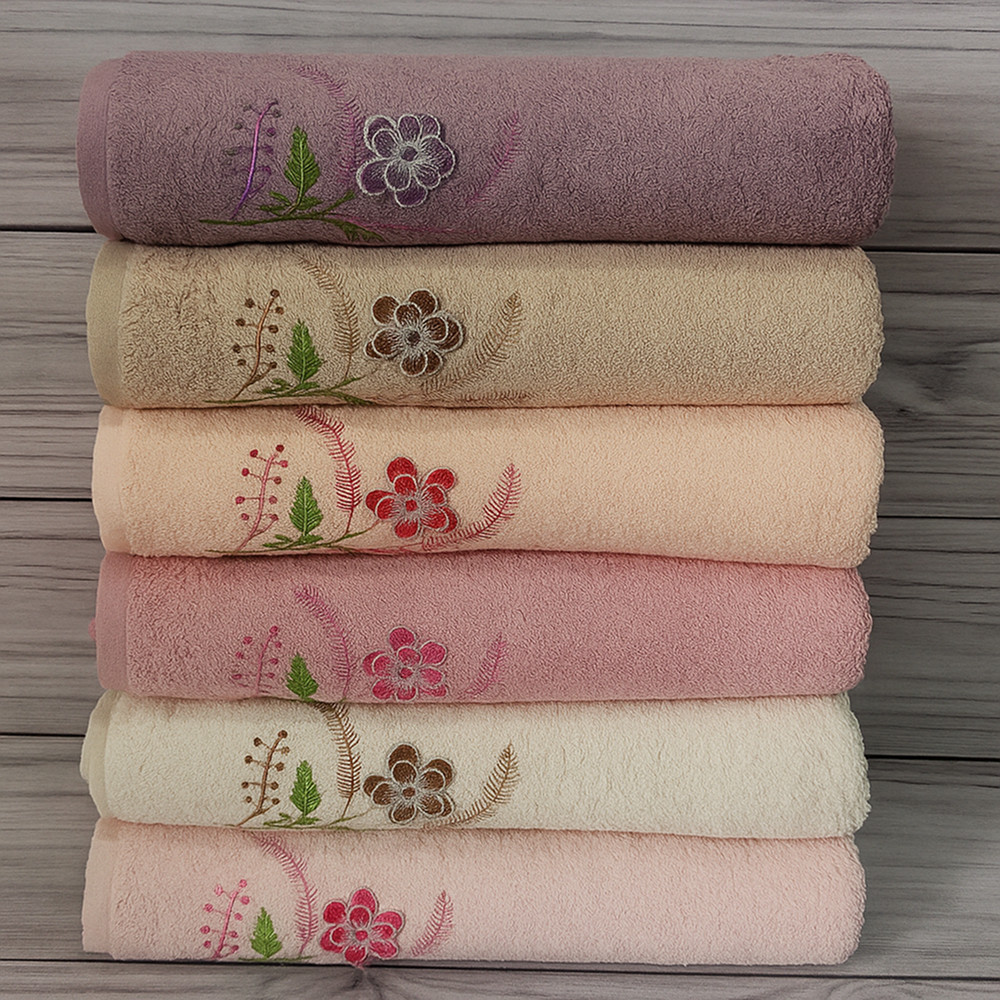 Набір махрових рушників 50х90см, 6шт/уп, Mame 3D Flowers / Комплект рушників бавовняних / Рушники махрові, фото 1