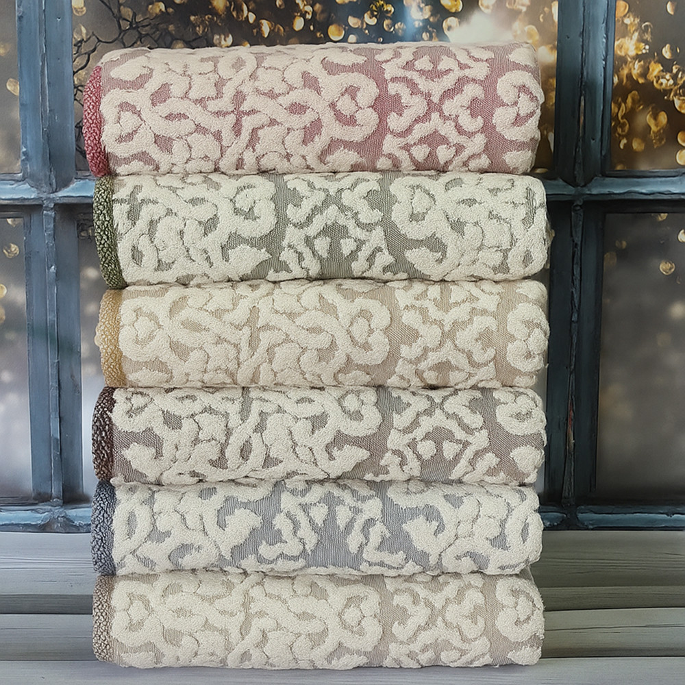 Набір рушників махрових 70х140см, 6шт/уп, Sikel Elena / Рушники махрові / Комплект рушників бавовняних, фото 1