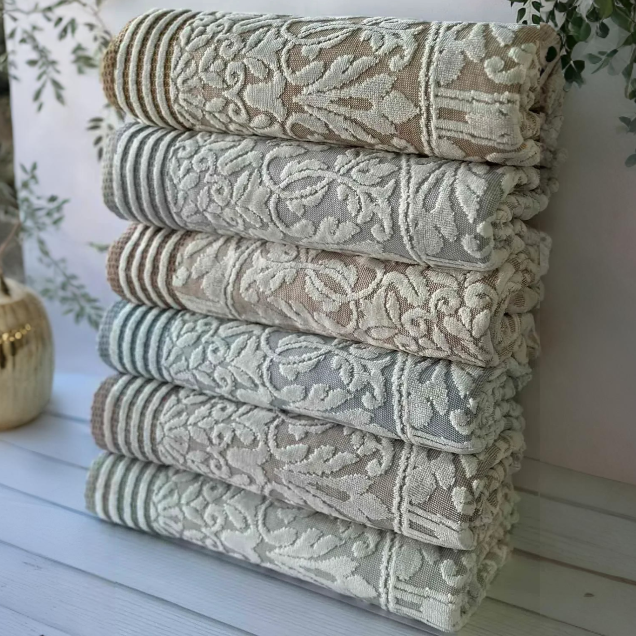 Набір рушників, 6 шт, 50x90 см, Sikel Eslina / Комплект фланелевих рушників / Рушники з бавовни, фото 1