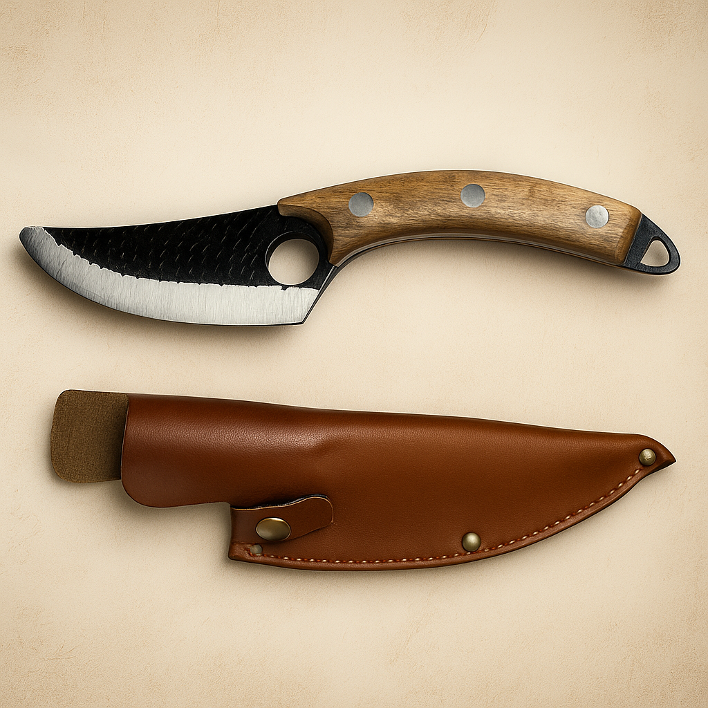 Кухонний ніж Саторі 28 см, сталеве лезо, у чохлі / Японський ніж Саторі / Універсальний ніж для кухні / Кухонний ніж для м'яса, фото 1