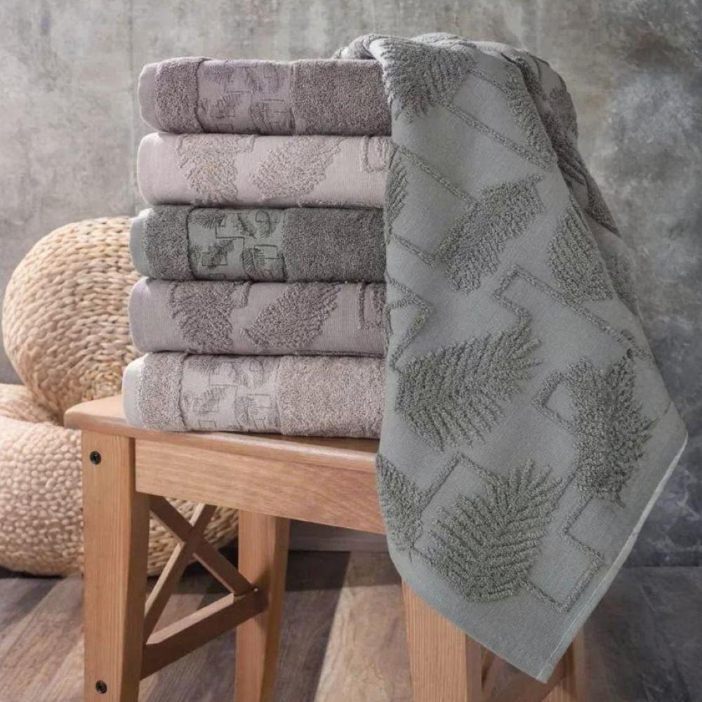 Набір рушників, 6 шт, 70x140 см, Pupilla Mikanos / Набір жакардових рушників / Комплект лазневих рушників, фото 1