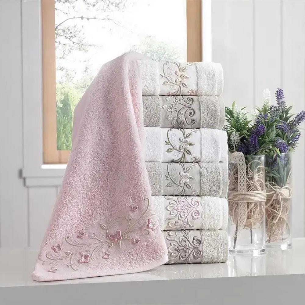 Набір рушників пеньє, 6шт/уп, 70x140см, Pupilla Eva butterfly / Бамбукові рушники / Рушники лазневі, фото 1