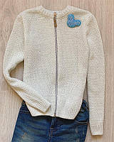 Дитяча кофта на блискавцi Блиск молочна з люрексом ART KNIT