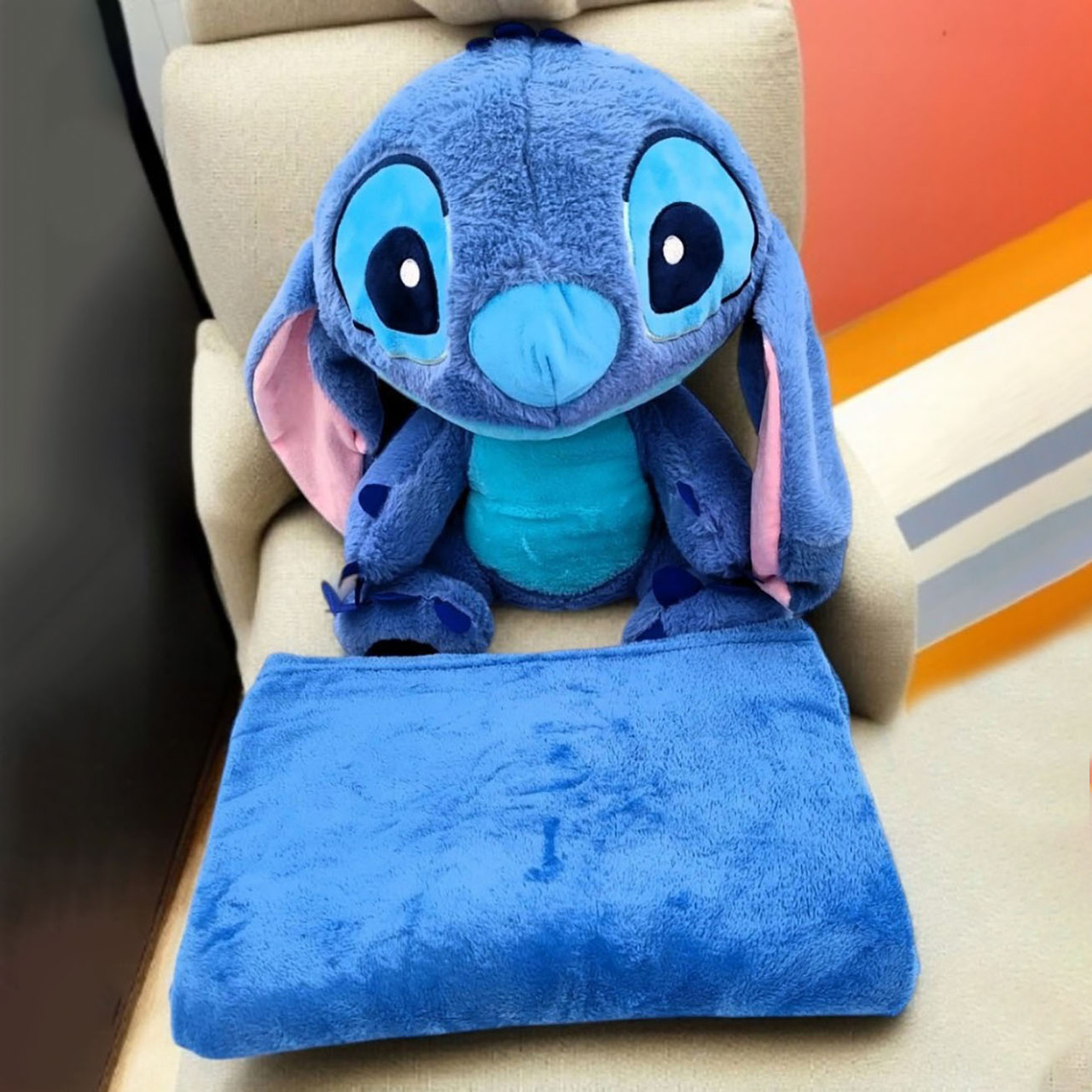 М'яка іграшка-плед Стіч 40см, плед 175х110 см / Іграшка з пледом / Іграшка подушка / Плюшева іграшка плед, фото 1