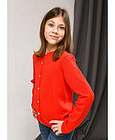 Дитяча кофта на гудзиках Дженіс морквяно-червона ART KNIT