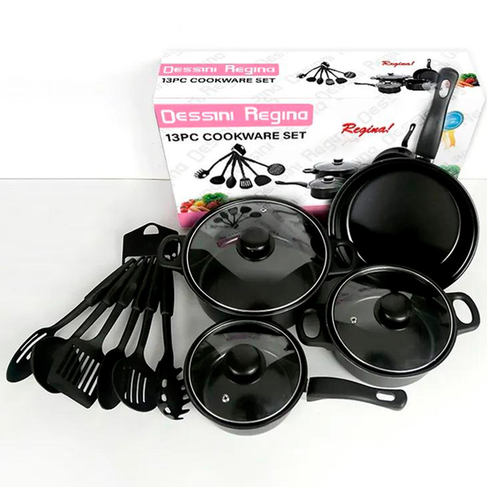 Набір кухонного посуду 13 предметів з антипригарним покриттям Dessini Regina OR-2103 / Змішаний кухонний набір / Посуд для кухні, фото 1