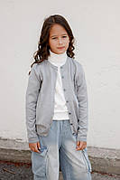 Дитяча кофта на гудзиках Дженіс Сіра ART KNIT