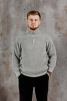 Чоловічий светр на блискавці сірий ART KNIT