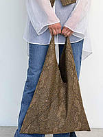 Жіноча сумка шопер Python руда ART KNIT