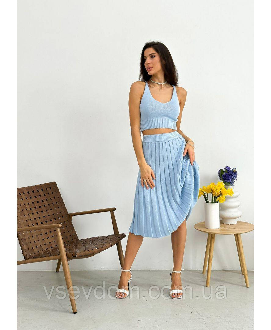 Спідниця жіноча плісе Joy небесна ART KNIT, фото 1