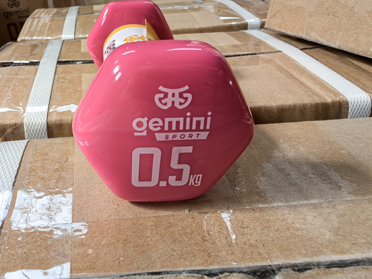 Гантель для фітнесу з вініловим покриттям 2 шт. по 0.5 кг Gemini Sport GSD-0.5PINK, фото 1