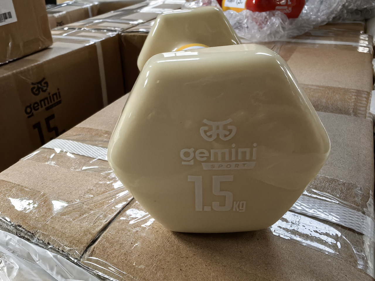 Гантель для фітнесу з вініловим покриттям 2 шт. по 1.5 кг Gemini Sport GSD-1.5MILK, фото 1