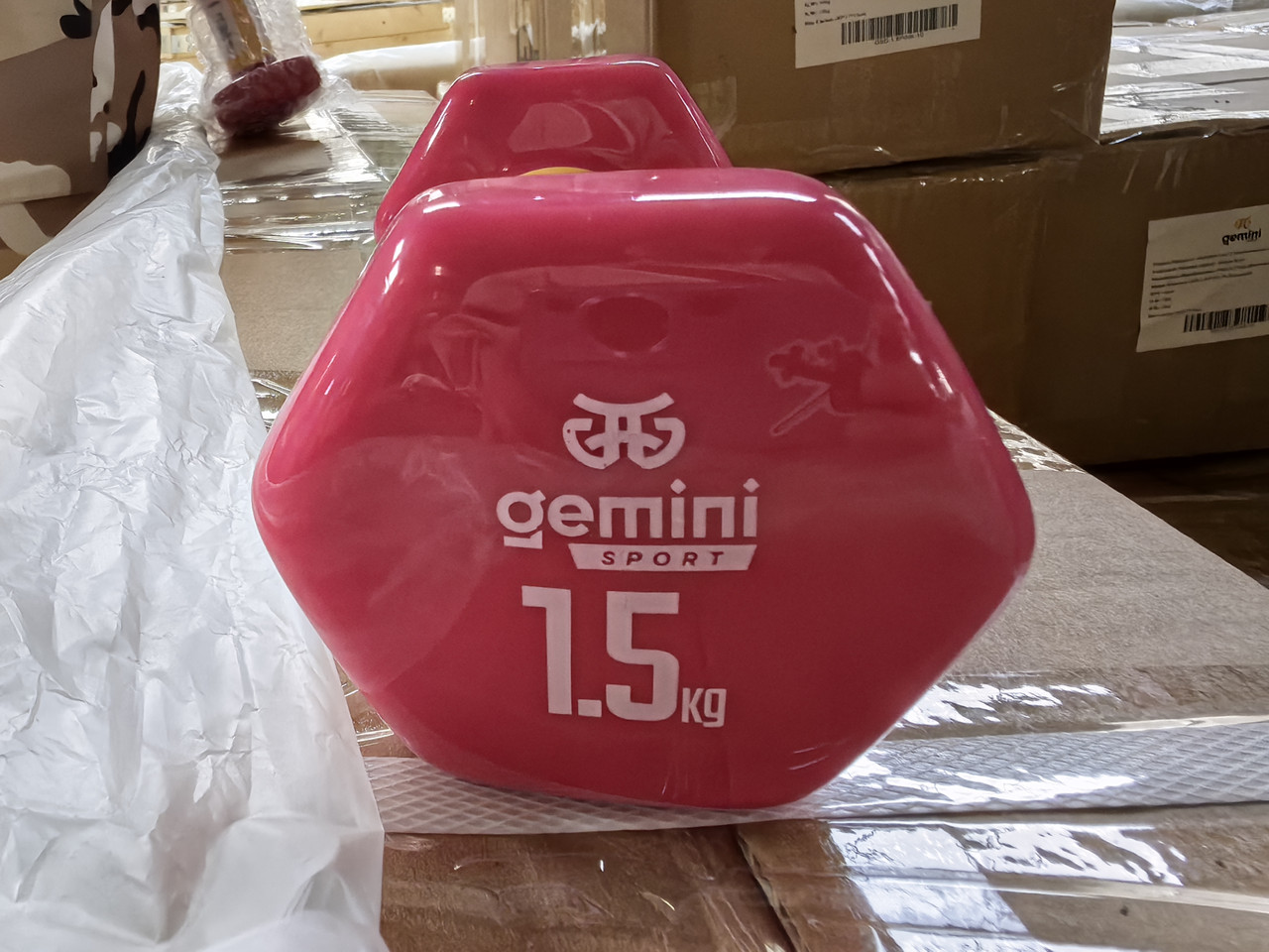 Гантель для фітнесу з вініловим покриттям 2 шт. по 1.5 кг Gemini Sport GSD-1.5PINK, фото 1