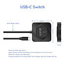 Перемикач USB-C Bidirectional Switcher, перемикач USB 3.1 типу C, розгалужувач USB C 2 входи 1 вихід, 8K 60Hz HD 10Gbps PD100W, фото 7