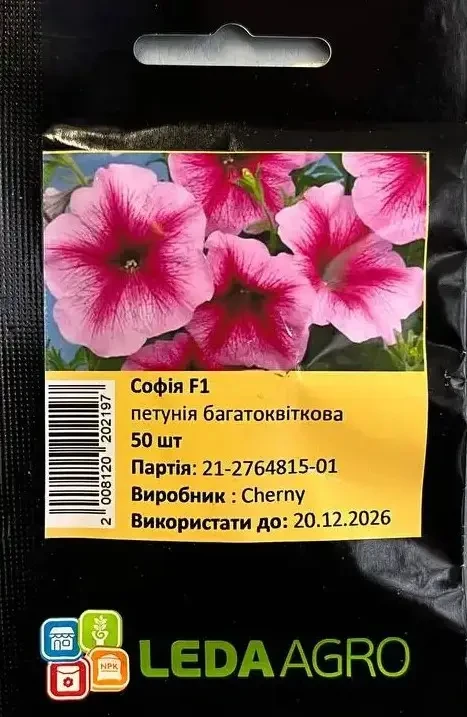 Леда Квіти Петунія Софія 50 н. рожев.з прожилками