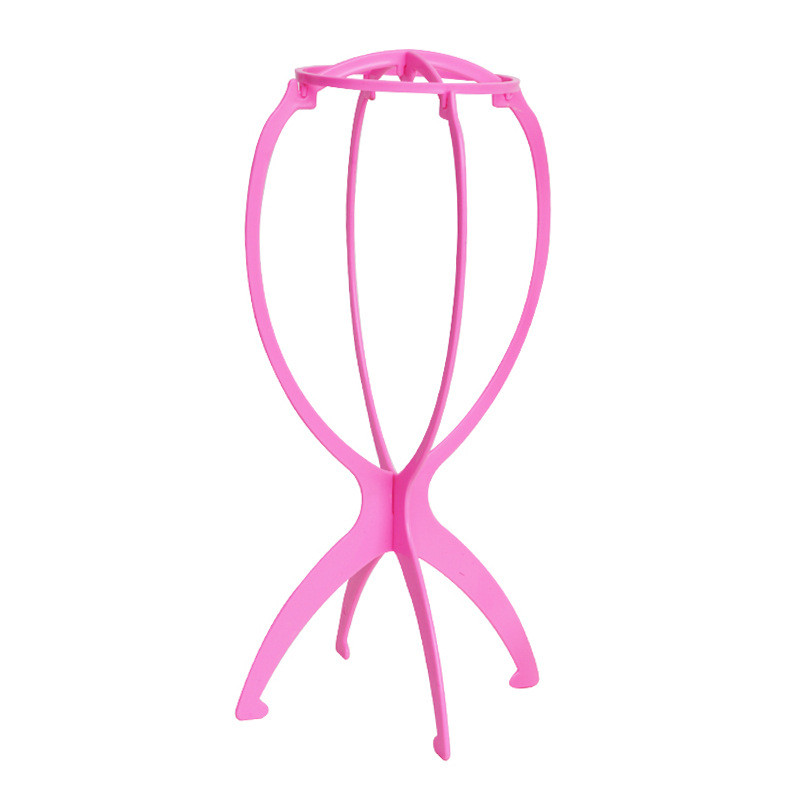 Підставка для перуки «StyleStand Pro» складна, пластикова підставка для сушіння та зберігання перук рожева, фото 1