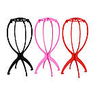 Підставка для перуки «StyleStand Pro» складна, пластикова підставка для сушіння та зберігання перук рожева, фото 2