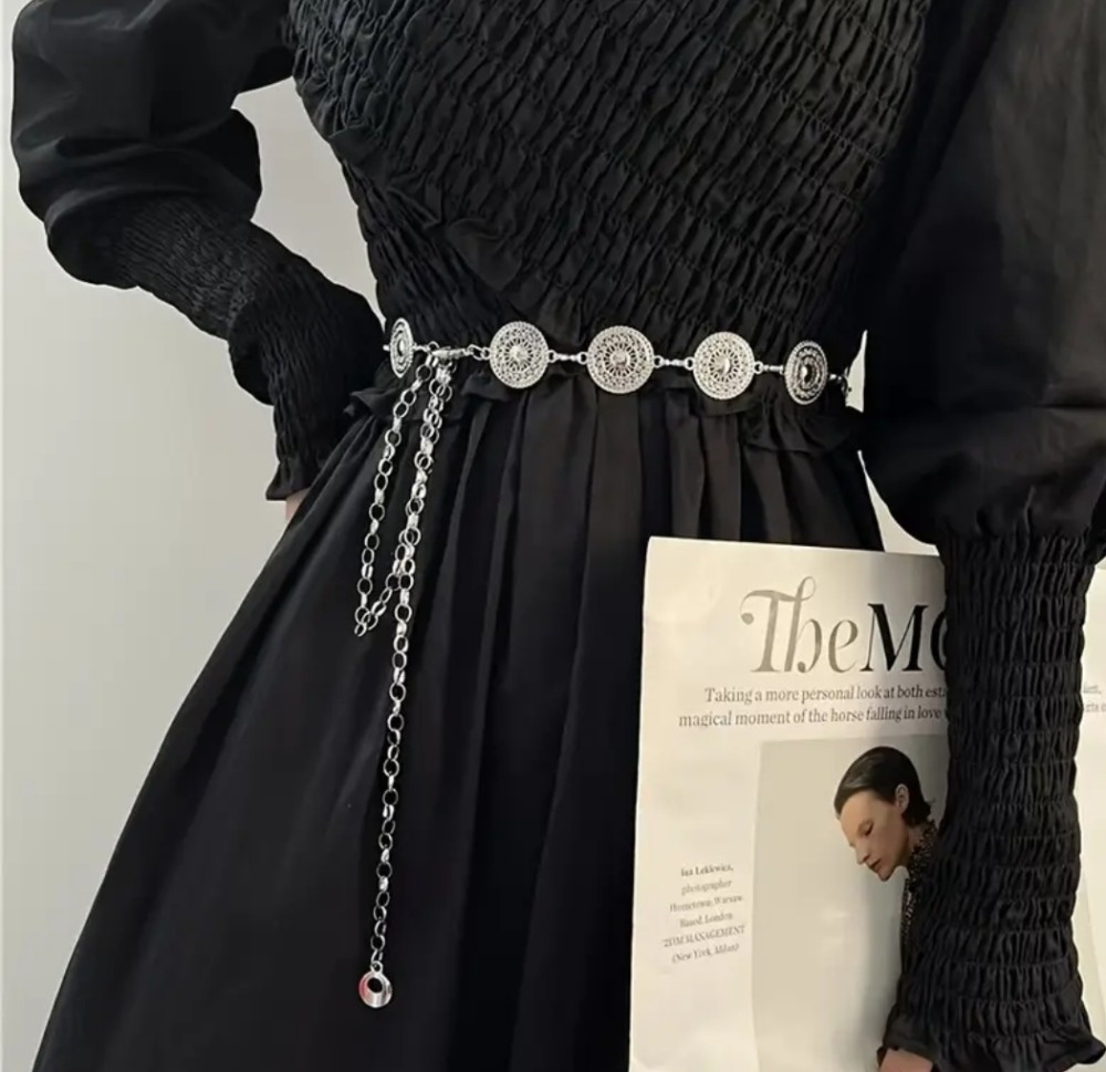 Пояс ланцюжок Daisy silver, фото 1