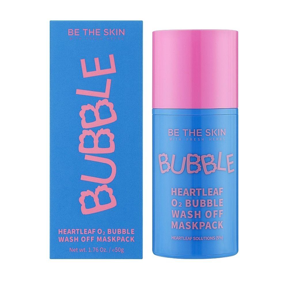 Маска бульбашкова для обличчя Be The Skin Heartleaf O2 Bubble Wash Off Maskpack 50g, фото 1