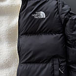 Куртка чоловіча зимова The North Face TNF коротка теплий пуховик двухсторонній чорний Туреччина. Живе фото, фото 3