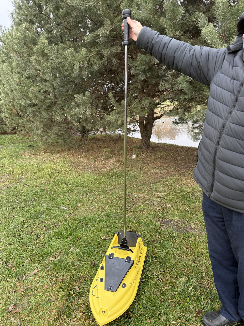 Палиця для кораблика "Покльовочка" 158см чорна гачок 8см, фото 1