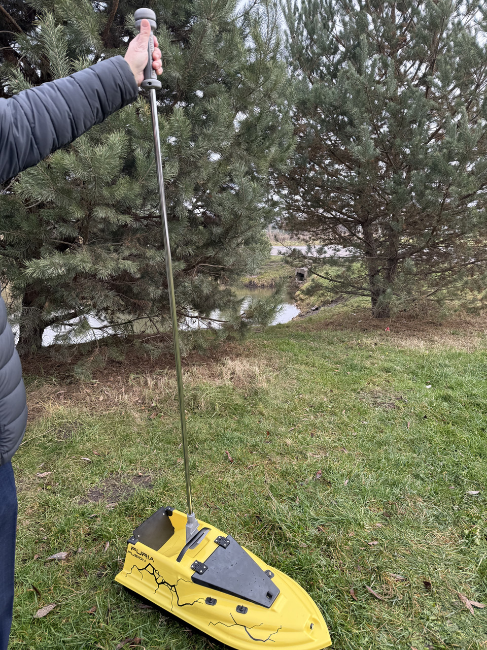 Палиця для кораблика "Покльовочка" 158см сіра гачок 8см, фото 1