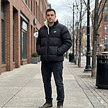 Куртка чоловіча зимова Nike big swoosh двухстороння коротка на овчині теплий пуховик чорний Туреччина. Живе фото, фото 2