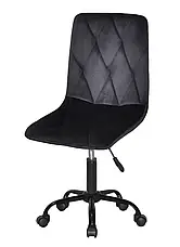 Стілець Melvin Fred  Office  хрестовина з коліщатками, м'яке сидіння велюр  чорний UC- 904, фото 2