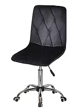 Стілець Melvin Fred  Office  хрестовина з коліщатками, м'яке сидіння велюр  чорний UC- 904, фото 4