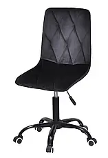 Стілець Melvin Fred  Office  хрестовина з коліщатками, м'яке сидіння велюр  чорний UC- 904, фото 5