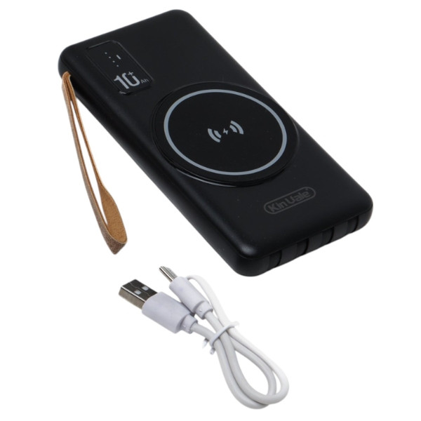 Power Bank літійполімерний з бездротовою зарядкою 10000Mah Kin Vale V4042 Чорний, фото 1