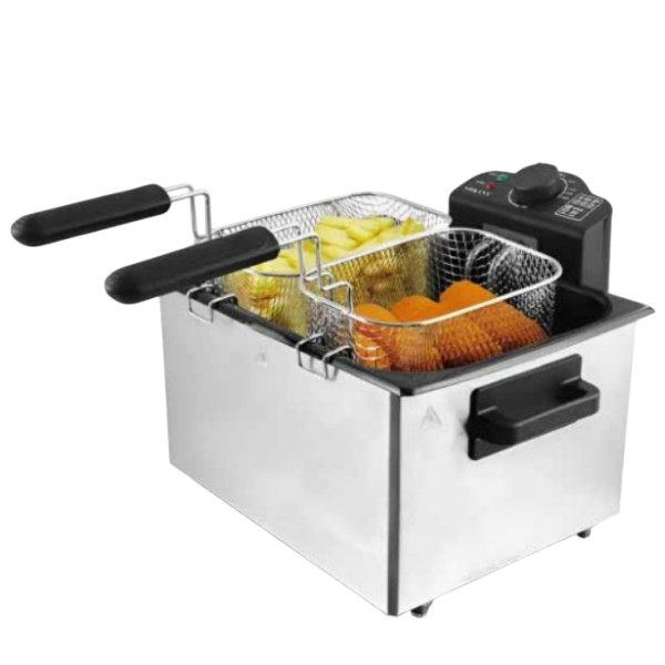 Електрофритюрниця 5л 2100Вт Sokany WJ-801 Сіра з чорним, фото 1