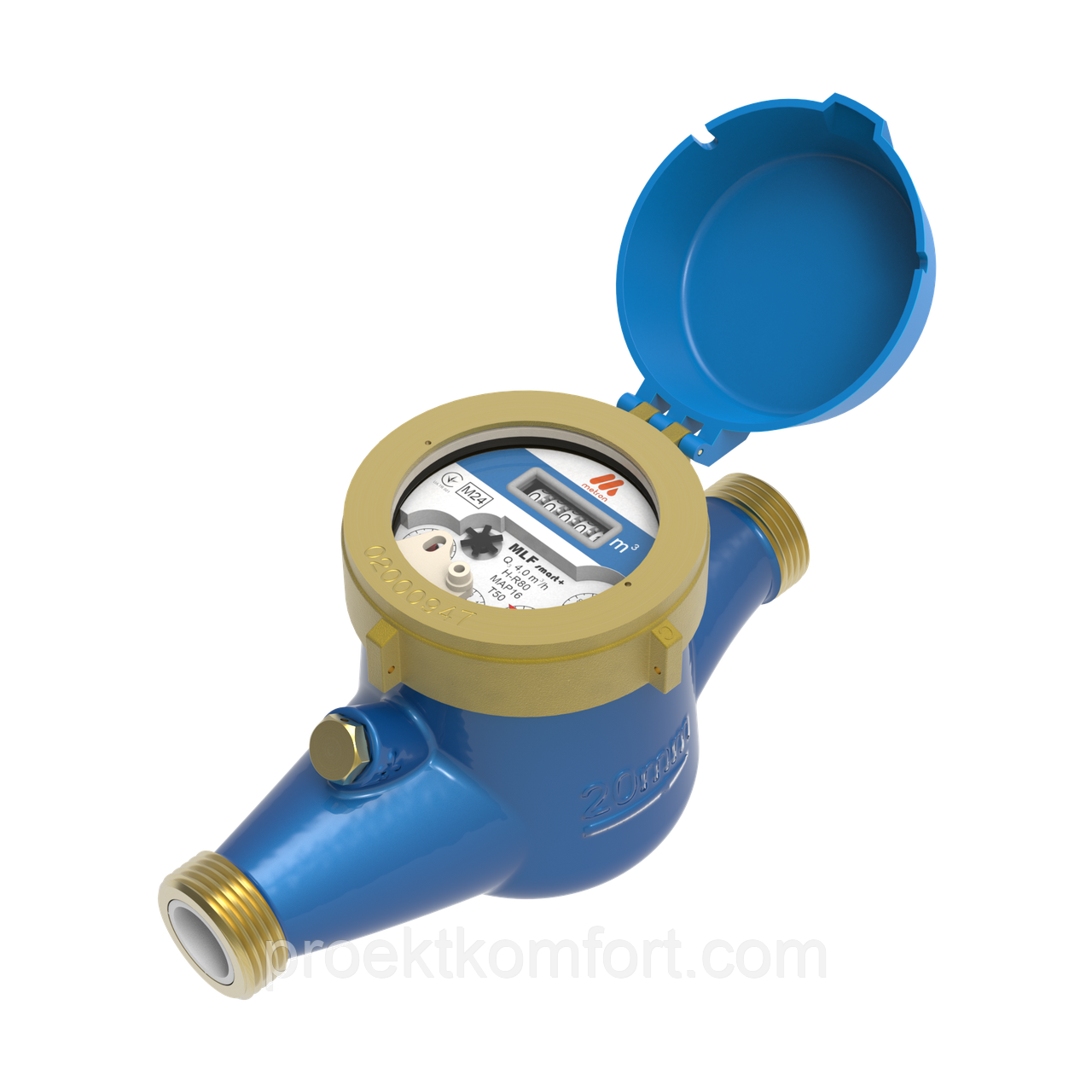 Лічильник холодної води (3/4") METRON MLF Smart+ DN20 Q 4.0 R80 L=190 Мокрохід крильчастий багатоструменевий комунально-побутовий, фото 1