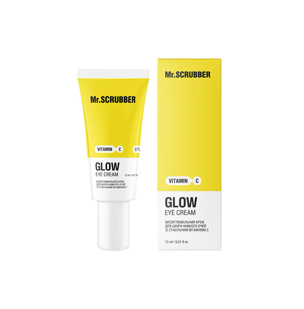 Висвітлювальний крем для шкіри навколо очей Glow Vitamin C зі стабільним вітаміном С Mr.SCRUBBER, фото 1