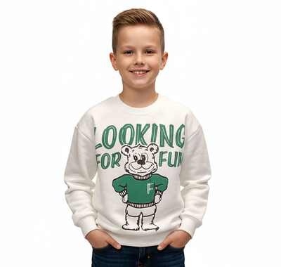 Світшот дитячий для хлопчика з принтом білий (3650)