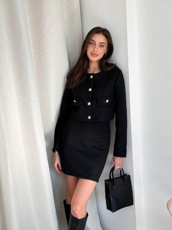 жiночий костюм твід піджак і спідниця