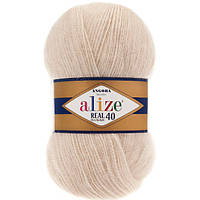 Пряжа Alize Angora REAL 40, color 67 світло бежевий, за 1шт 12347