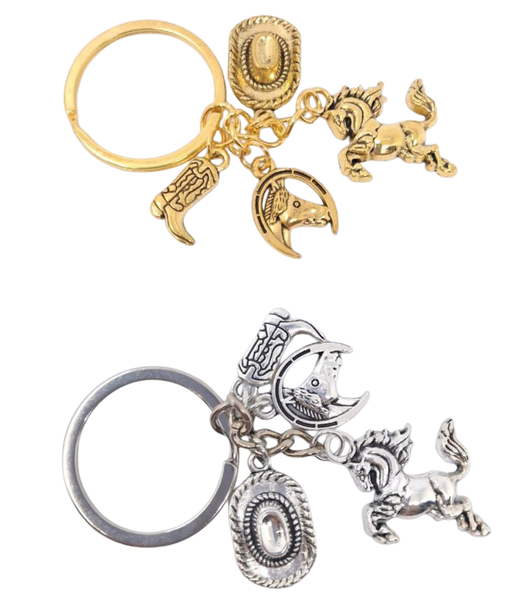 Брелок металевий КНР (54208) "Лошадь" 4 підвіски, фото 1